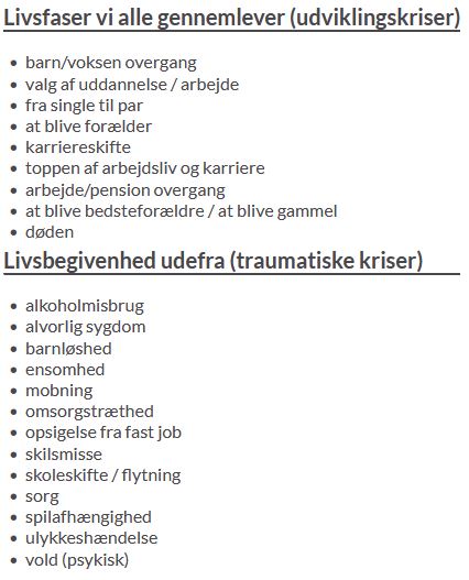 Livskriser Livskriser